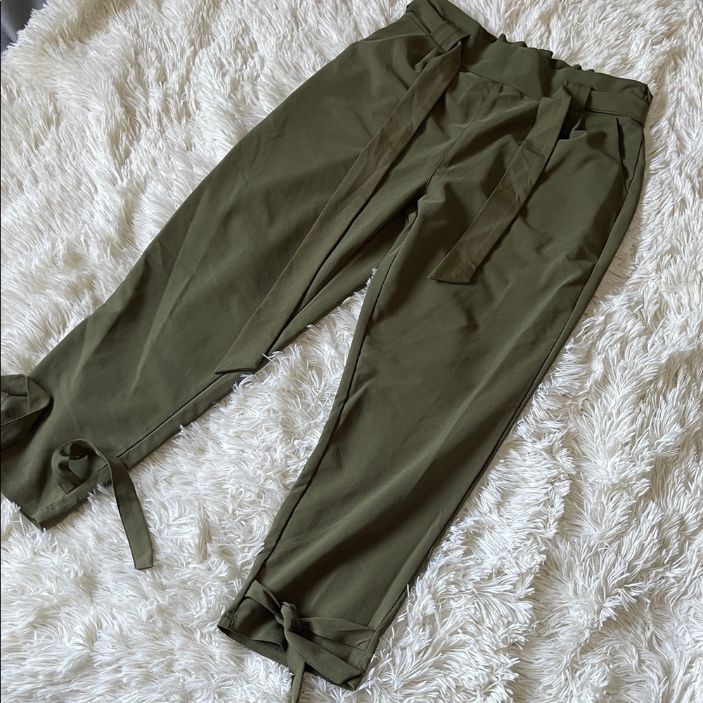 Olive Tie-Waist women’s Pants by